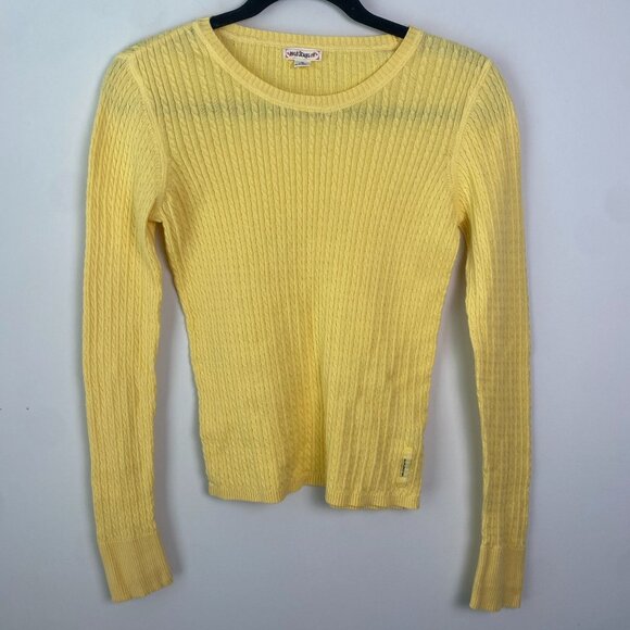 Polo Jeans 100% Cotton Y2K Womens Lightweight Sweater Butter Yellow Size M - Picture 3 of 8